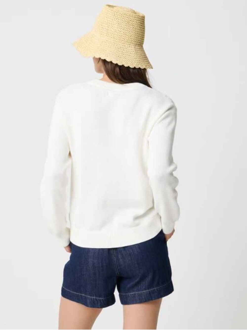 NWT J. Crew Americana Lobster Sweater Ivory Cotton Knit Coastal Preppy M - Picture 2 of 9